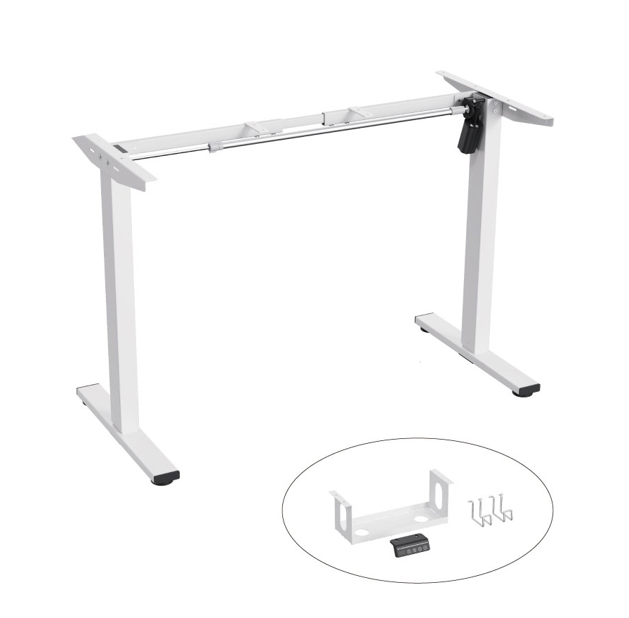 Dual motor standing desk frame with smooth height adjustment