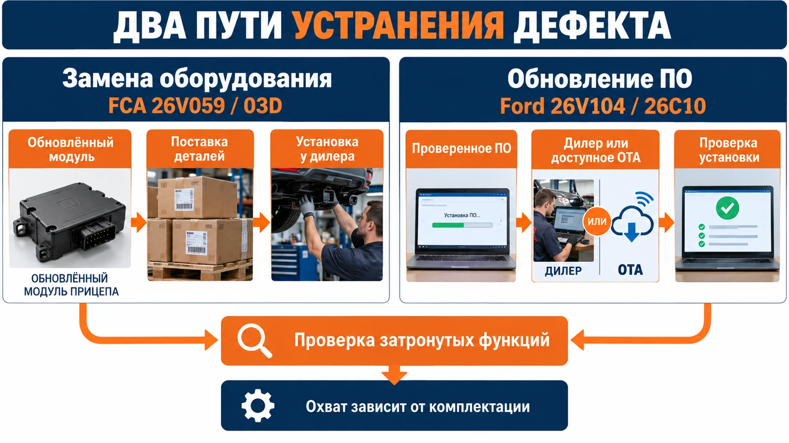 Техник диагностирует электрические системы безопасности сцепки