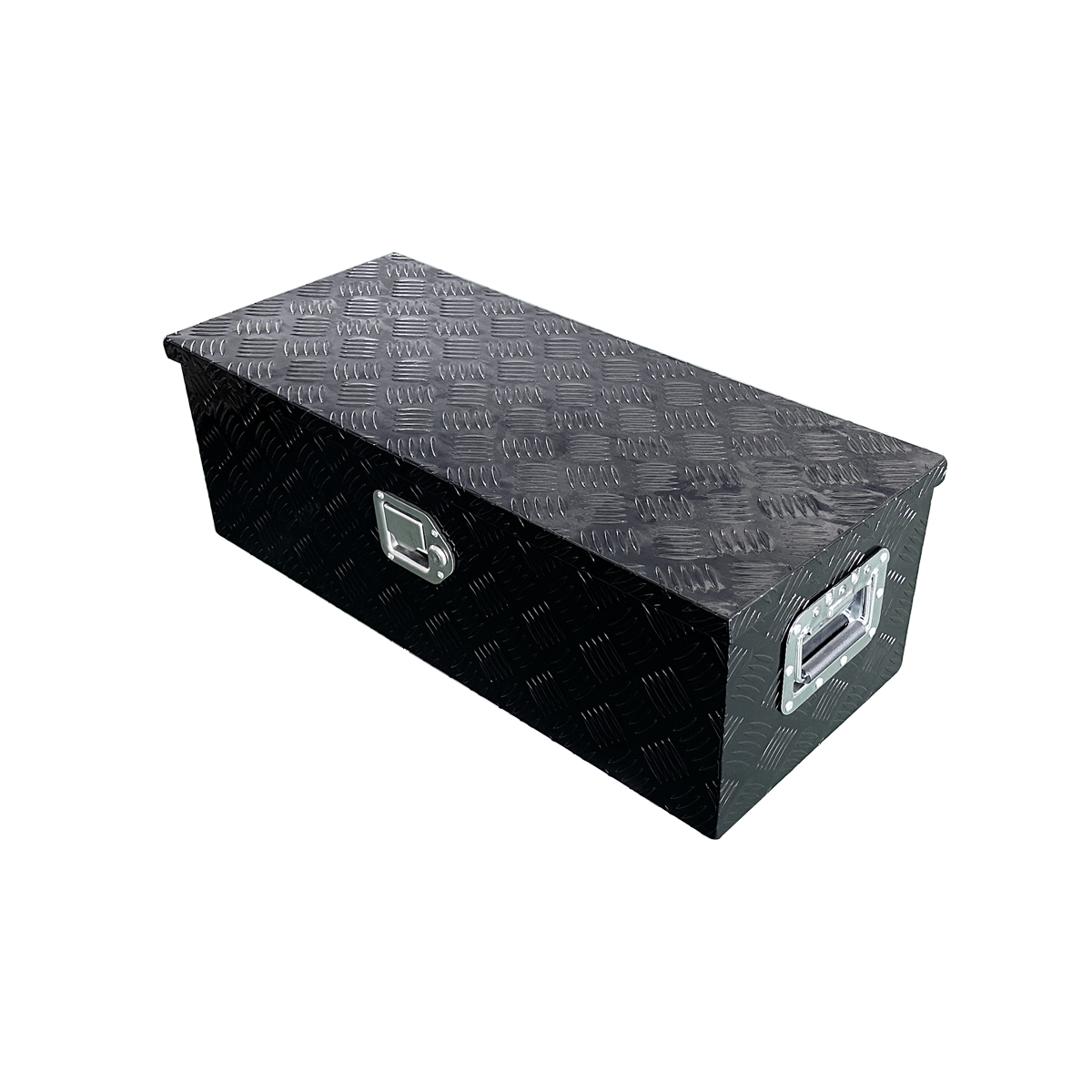 GDA012 black truck chest tool box angled view with recessed end carry handle