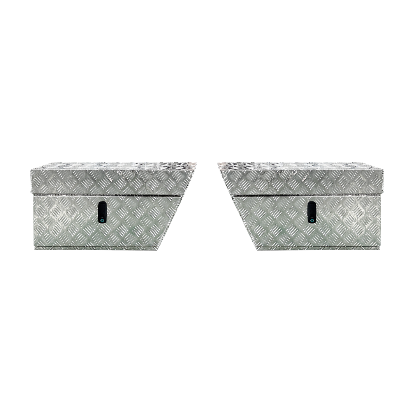 GDA007 left and right hand underbody truck tool boxes with drop down doors open