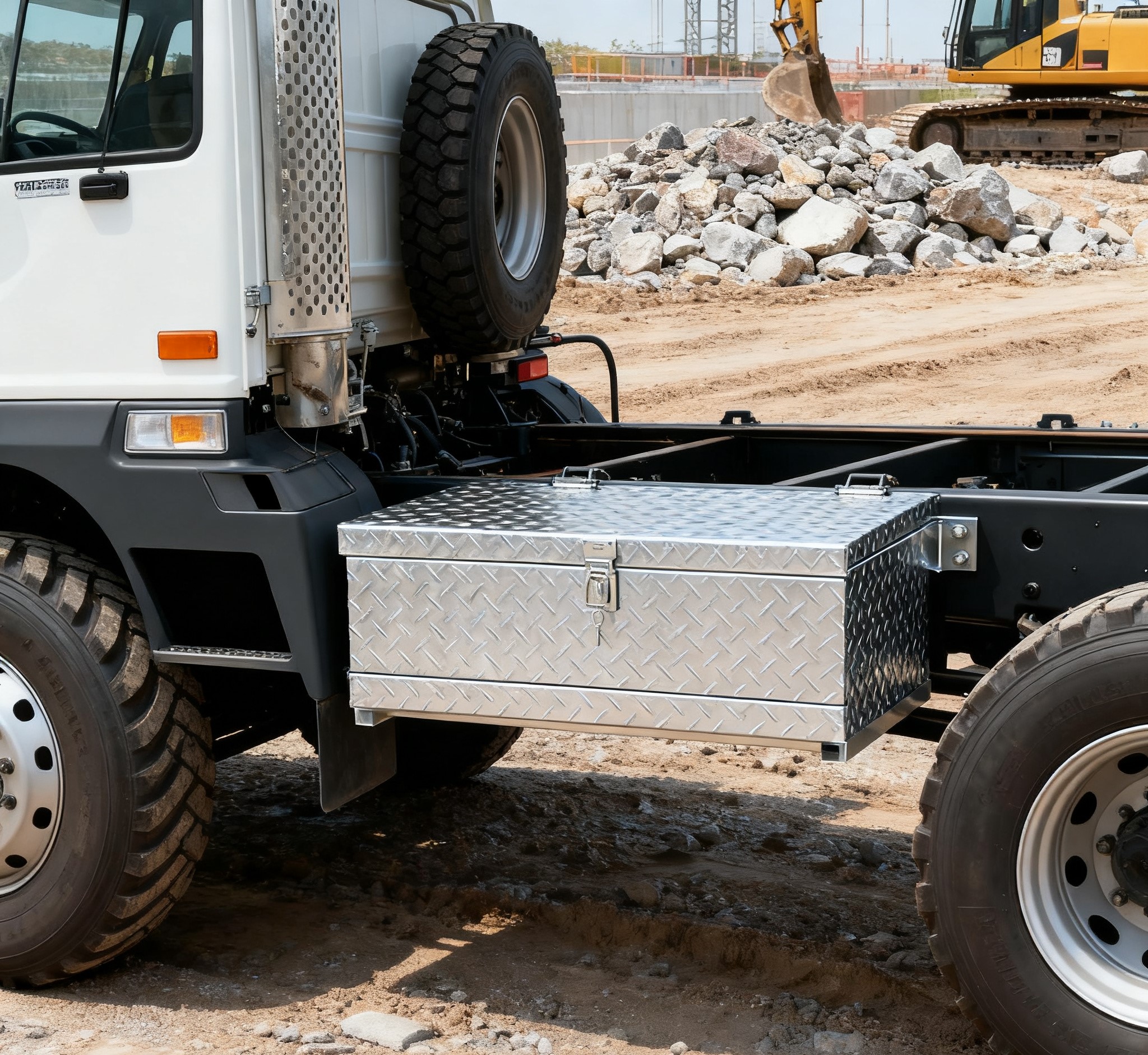 white aluminum tool box application