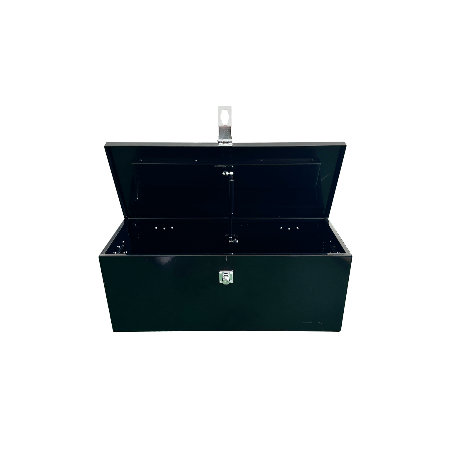 GDA010 work truck tool box with gas strut supporting the top lid during access