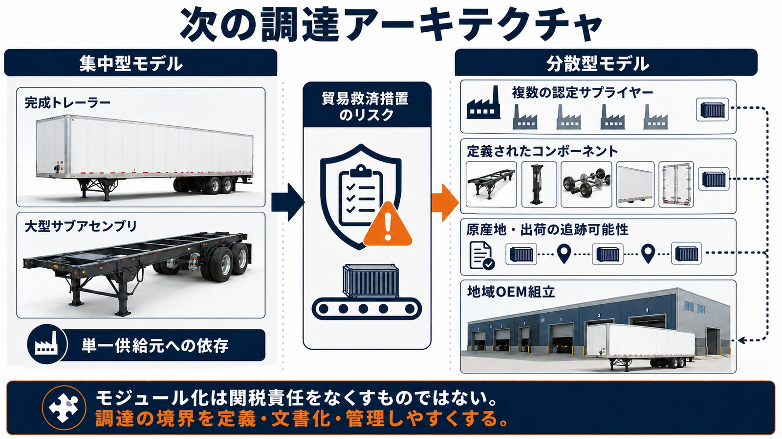 トレーラー関税がOEM調達と地域組立戦略を変える仕組み