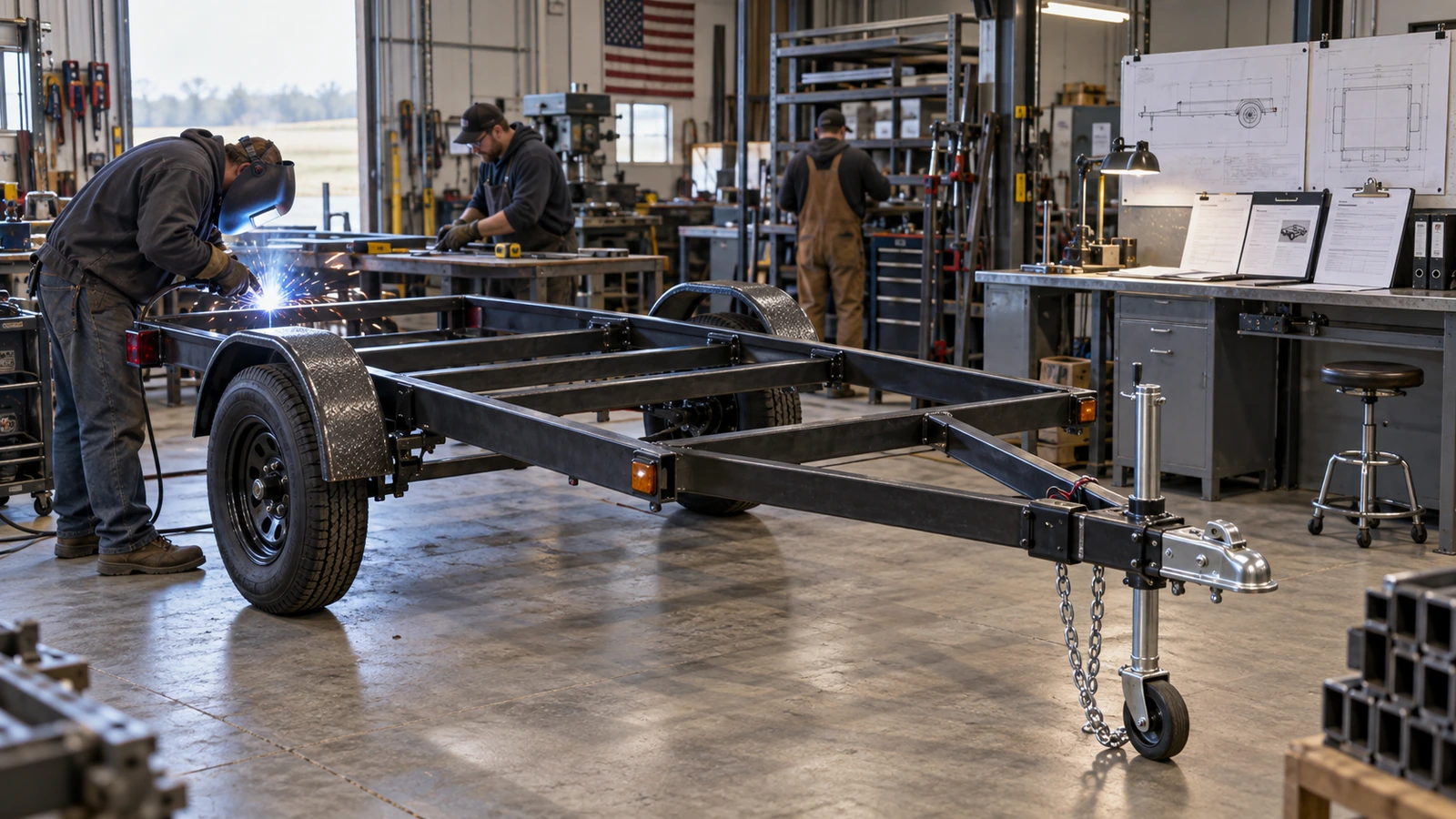 Small utility trailer manufactured under U.S. motor vehicle safety regulations