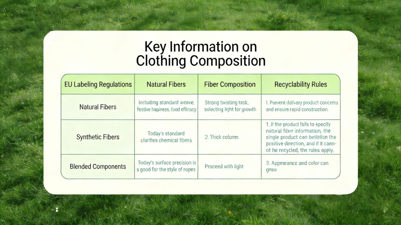 key information on clothing composition with care label