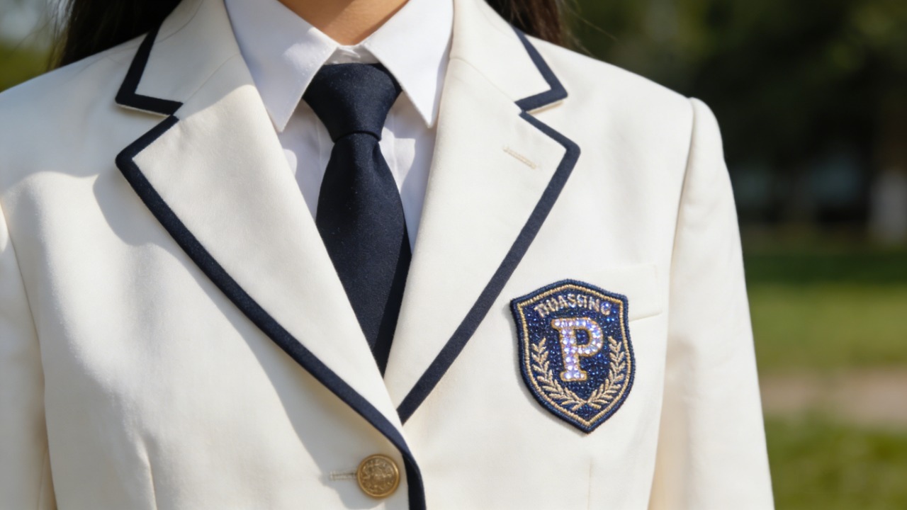 school uniform patch of sequin