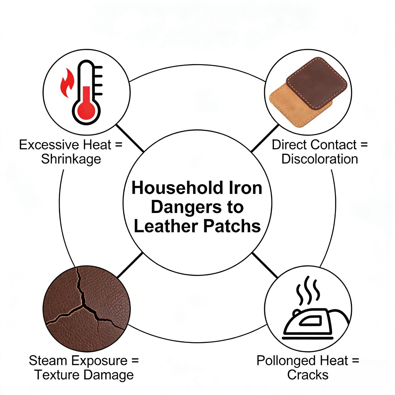 Why Household Irons Are Dangerous for Leather Patches