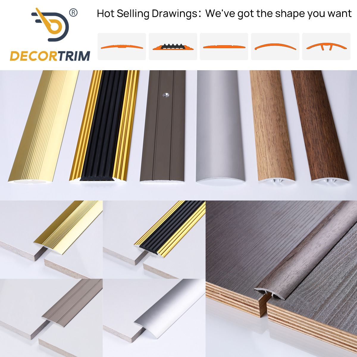 Aluminum Floor Trim , lightweight aluminum flooring trim , premium
