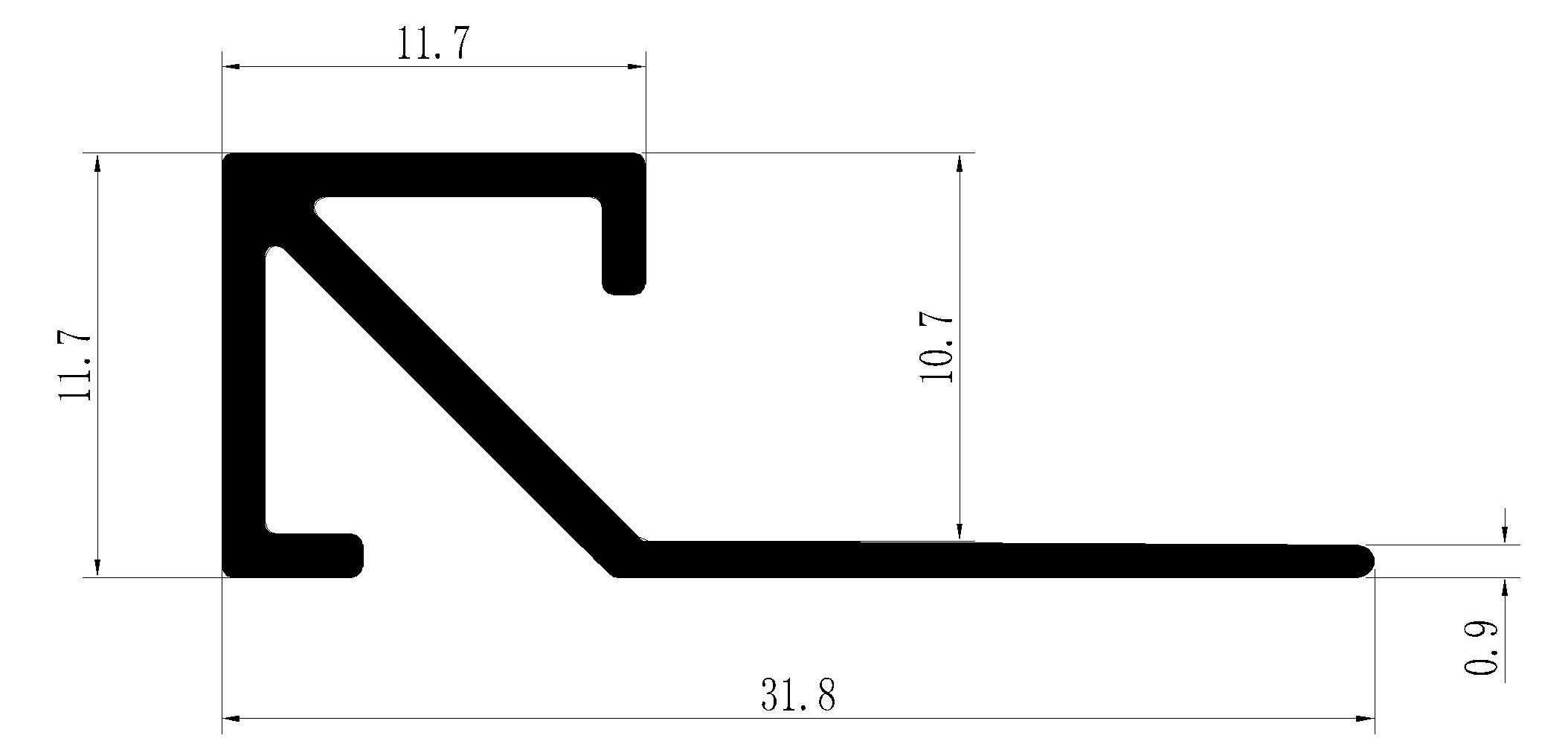 Aluminum Square Shape Tile Trim , beading for floor tiles , external