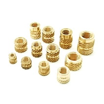 The brass inserts for wood, Insert with diagonal knurled and lower insertion guide.