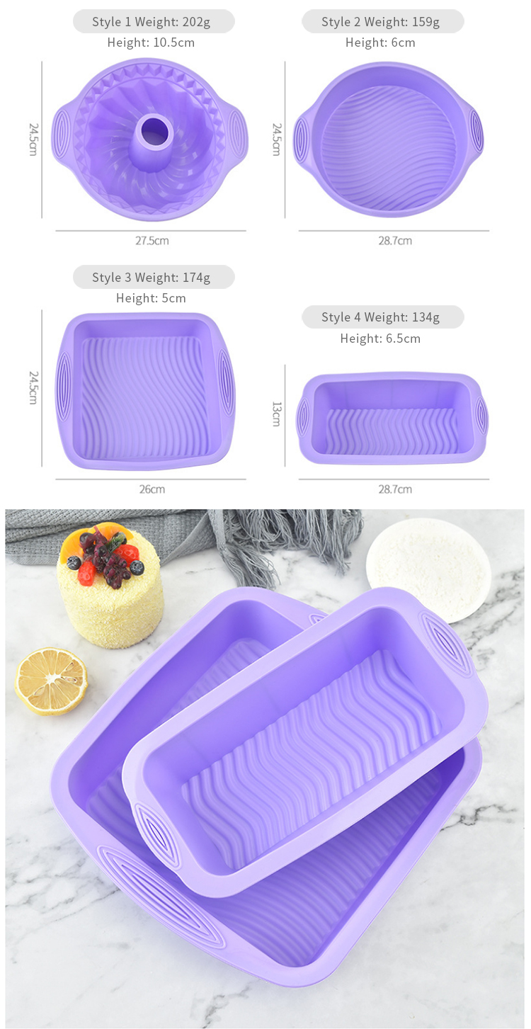 6pcs Silicone Mold Set Home Gadgets Bakeware Bread Pan Kitchen Accessories silicone molds baking Nonstick Silicone Cake Mold