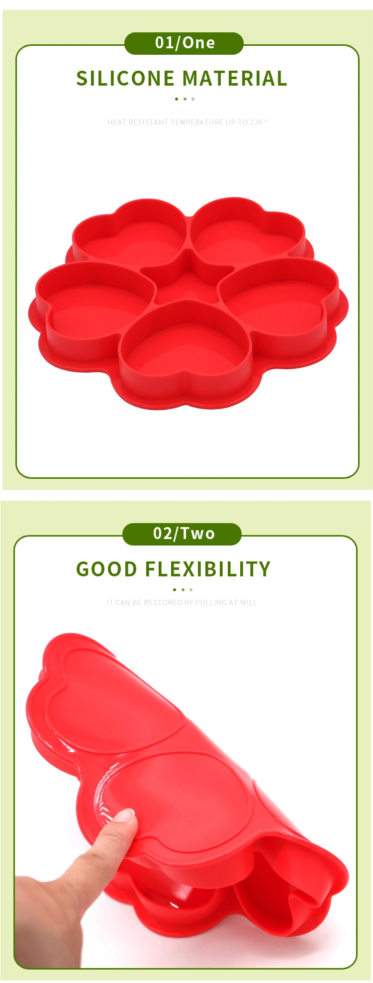 WHOLESALE HEART SHAPED SILICONE MOLDS KITCHEN TOOLS REUSABLE HAMBURGER MEAT MOLD NON-STICK CHOCOLATE SILICONE MOLD