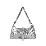 slivery chain handbag