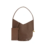 brown woven pattern bag