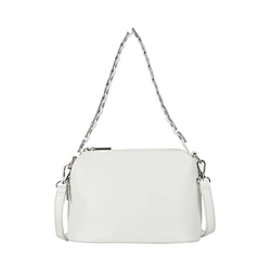 white handbag with pu chain