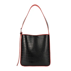 alligator bag with red oil edge