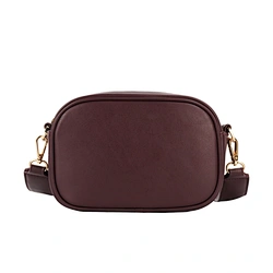 wine red round handbag