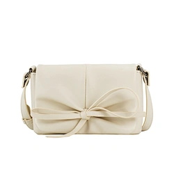 white handbag with bowknot charming
