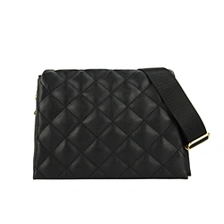 pu embossed handbag with canva strap