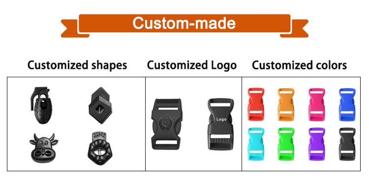 Hot Sale Guanfeng Accessories Plastic Material Black Color Customized Design Garment Drawstring Cord Stopper