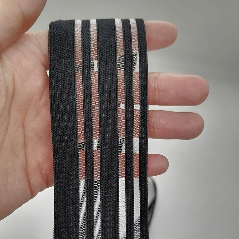 Shredded Fish Woven Jacquard Elastic web band /Tape/Ribbon 50mm White Fish Shred Elastic Band Webbing Mesh elastic ribbon