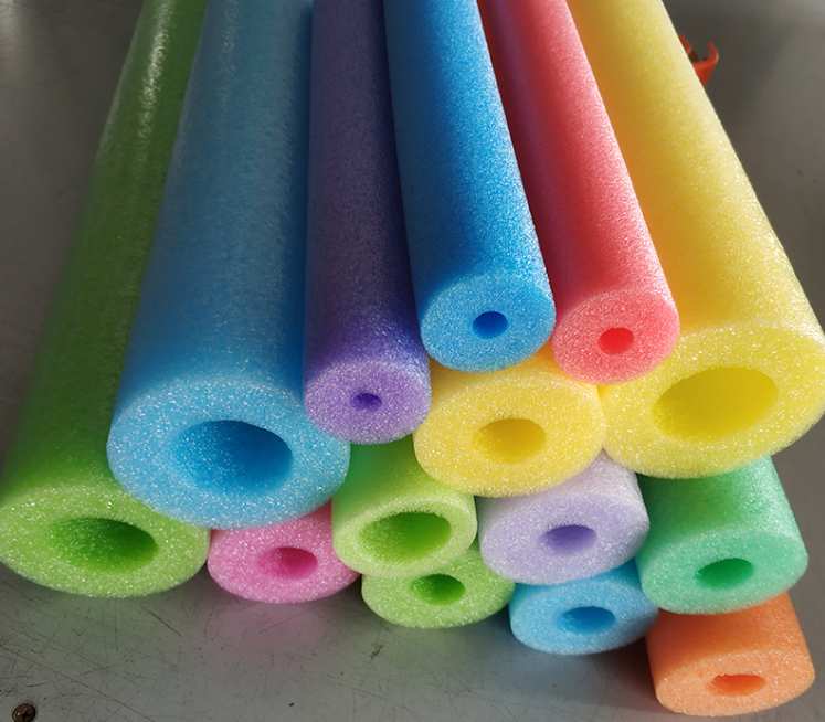 Colorful EPE foam tubes used in water games