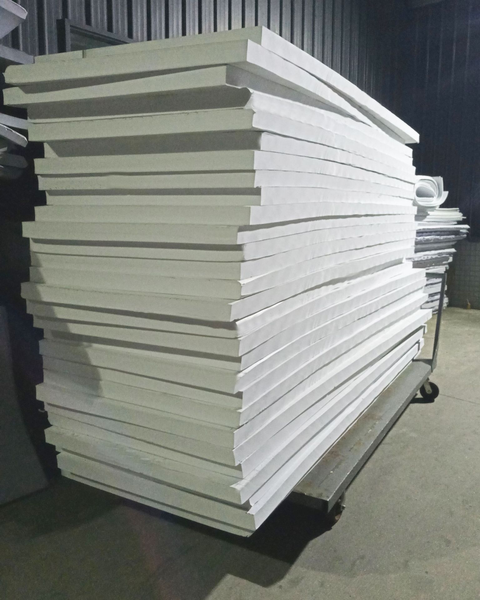 White EVA foam sheet with adhesive backing