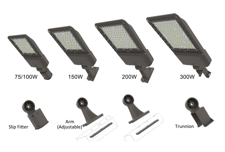 300w LED Shoebox parking lot lights manufacturer