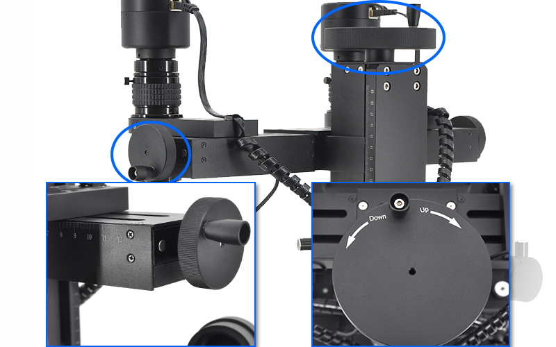 Manual Control of bullet comparison microscope drawing