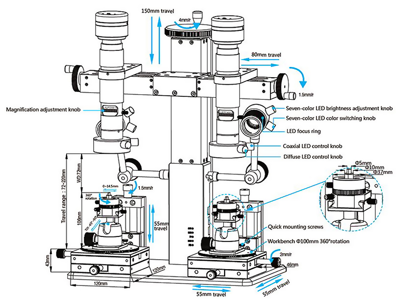comparison microscope drawing structure diagram