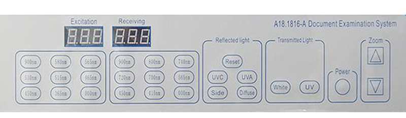 Questioned Document Examination System Buttons