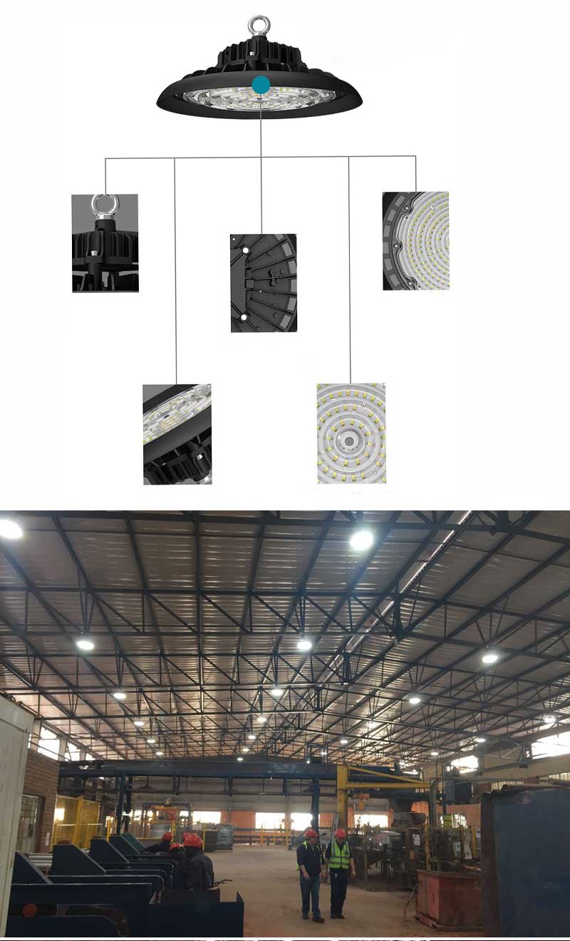 Aluminum body with ufo highbay led light