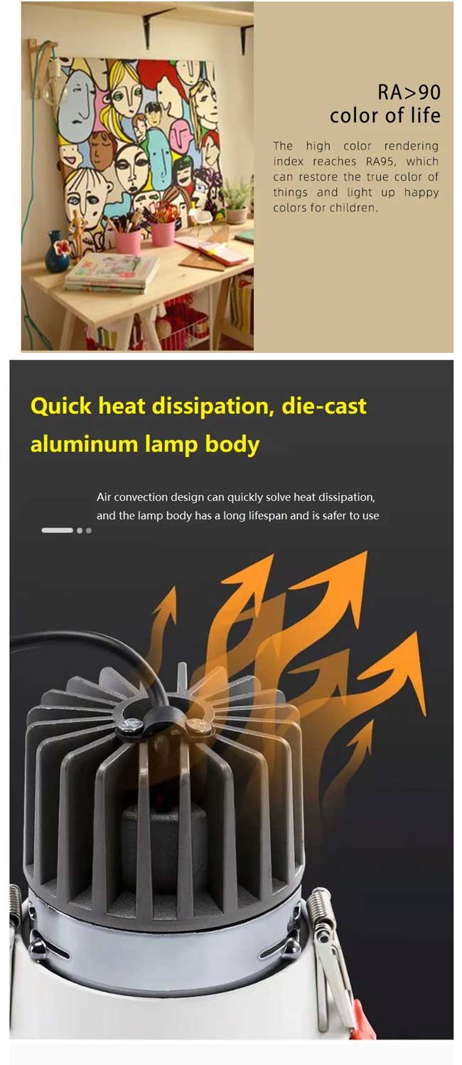 Die-cast aluminum lamp wiwh led spotlight with frame