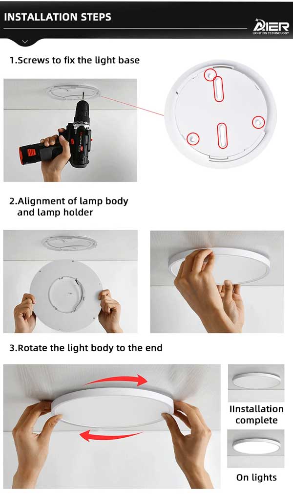 surface ceiling panel light