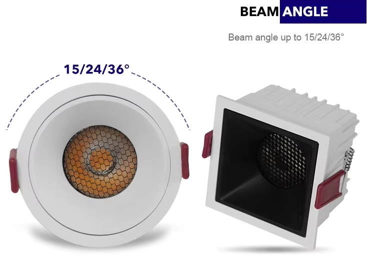 adjustable beam angle of COB led downlight