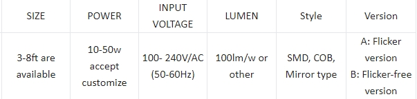 Size with COB downlight