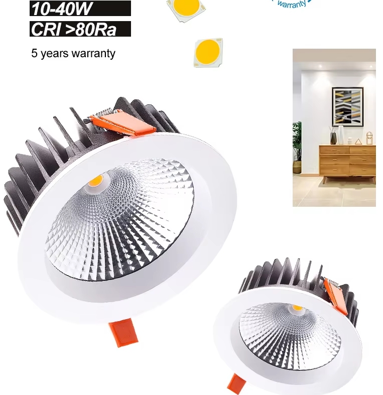 40w round COB downlight