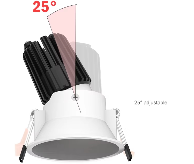 Adjustable angle with 12w anti-glare spotlight