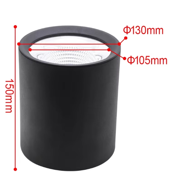 Size of surface downlight
