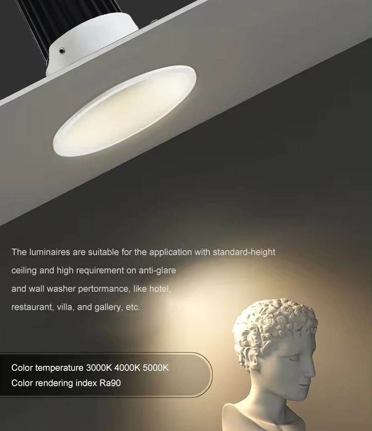 High color rendering of 12w anti-glare spotlight