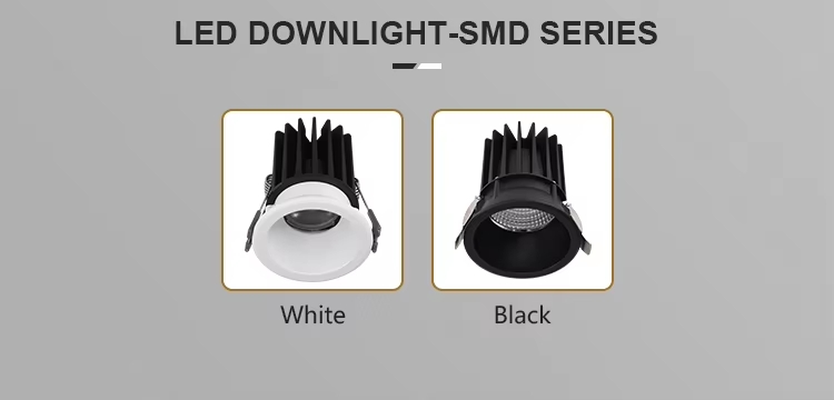 White / Black color of dimmable spotlight