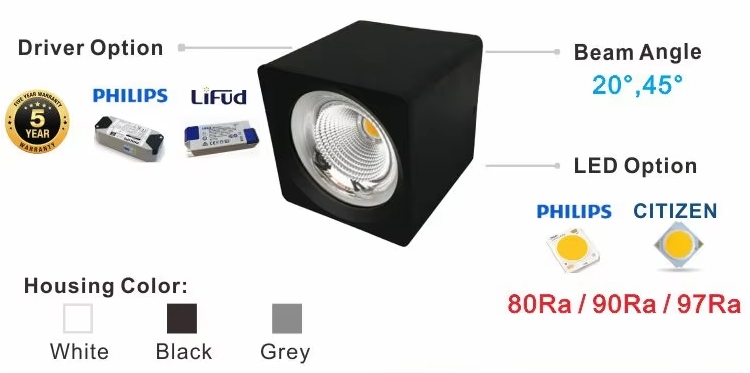High quality COB surface downlight