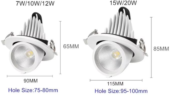 Size of recessed downlight