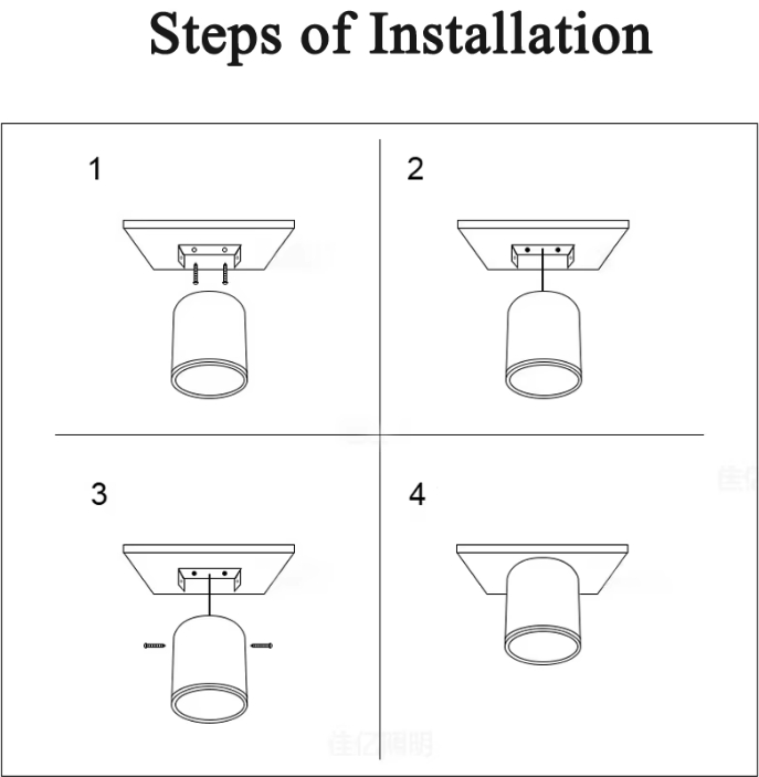 Install of surface downlight