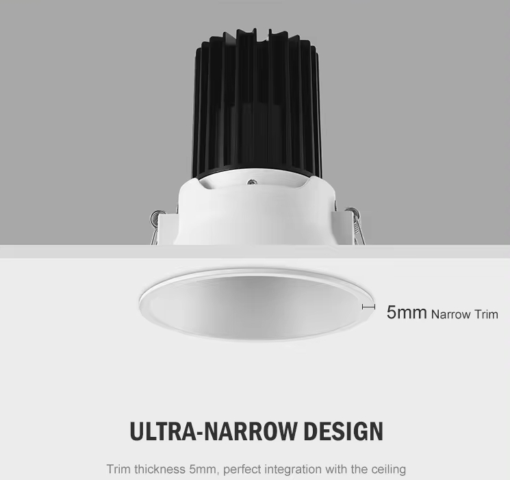 ultra-narrow design with led spotlight adjustable beam angle