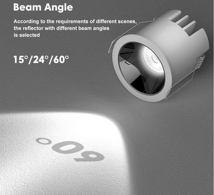 Selected angle of mini downlight