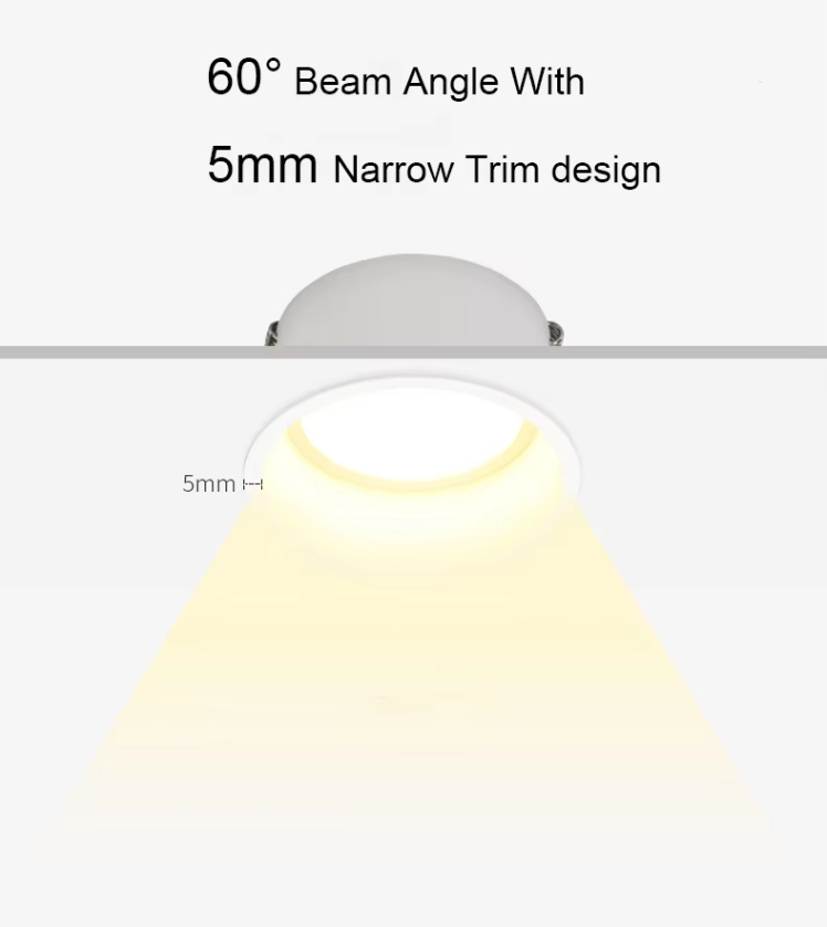 Narrow trim design of 12w led downlight