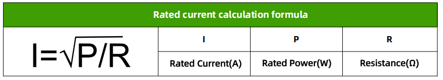 Rated current calculation formula HOJLR