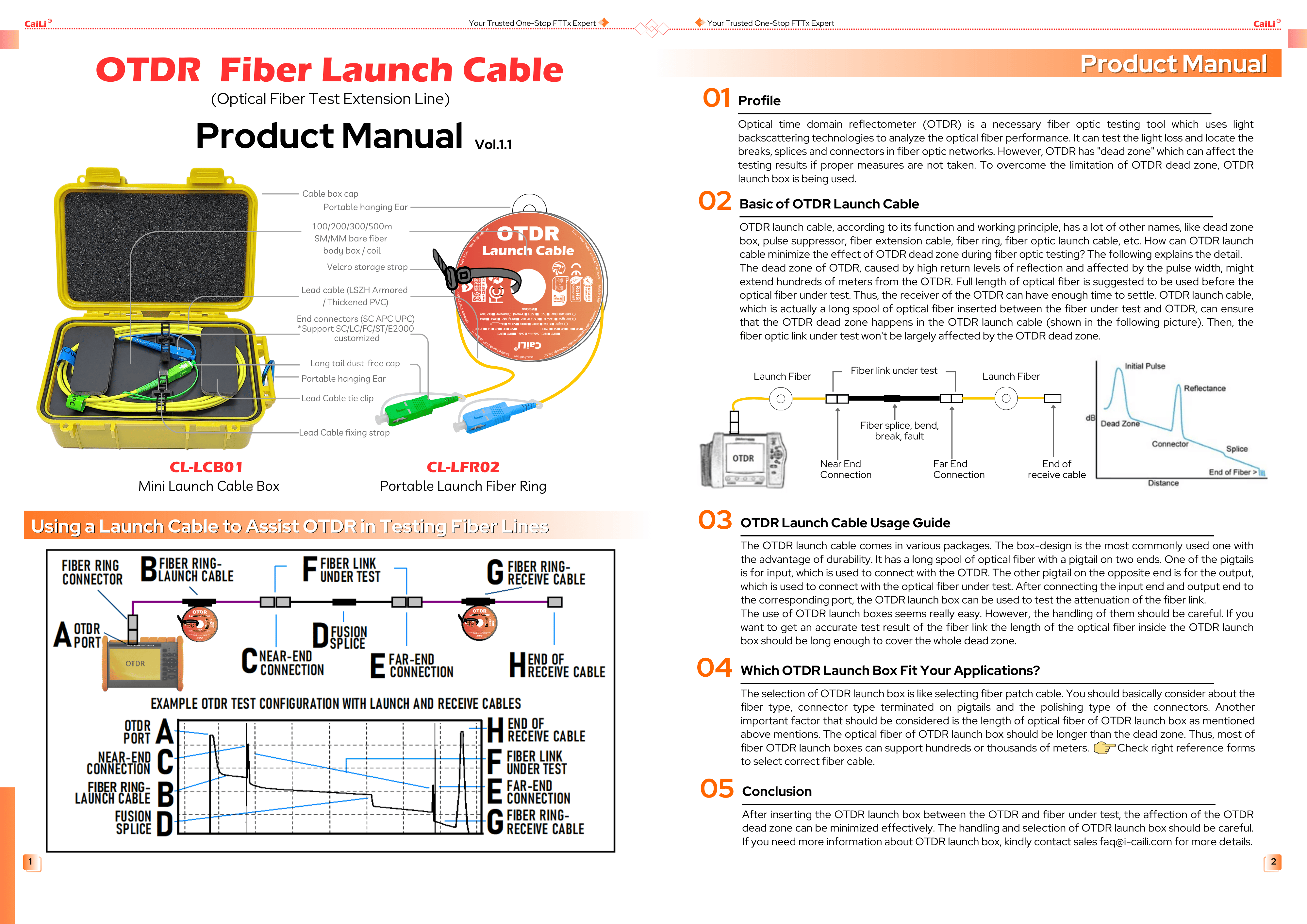 OTDR Fiber Launch Cable Manual 