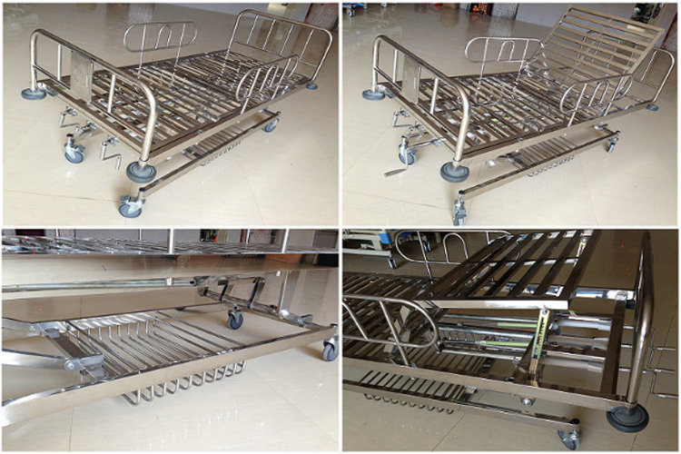 Stainless Steel 3 Crank Manual Hospital Bed Stainless Steel 3 Crank Manual Hospital Bed